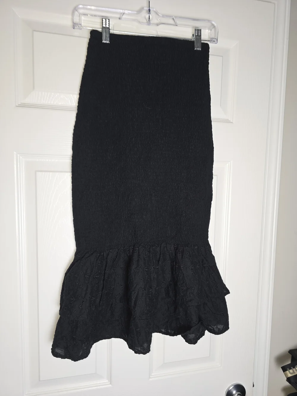 Abercrombie & Fitch Black Tiered Ruffle Midi Skirt Size XS